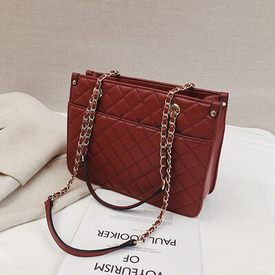 

Qiao Bani 2019 new European&American style fashion solid color rhombic chain bag high quality single shoulder diagonal temperament handbag