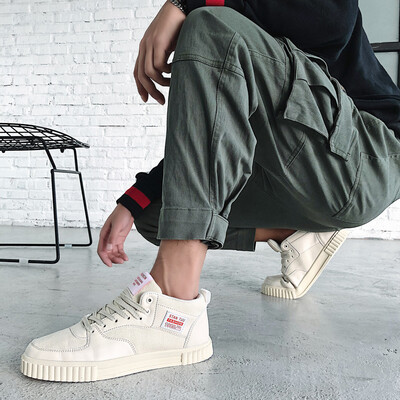 

Summer Mens Shoes Korean Version Small White Board Shoes Leisure Autumn Junior High School Students Hundred Canvas Tide Shoes