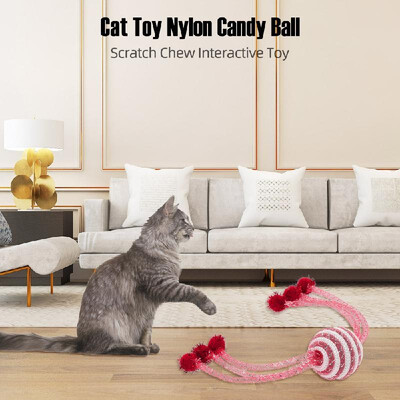 

Cat Toy Nylon Candy Ball 4CM Cat Scratch Chew Interactive Toy for Cat Kitten Pet