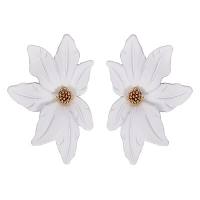 

Fashion Round Earrings for Women Spray Geometric Metal Statement Brincos Big Leaf Flower Earrings Fashion Party Jewelry Gift