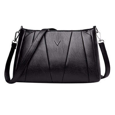 

Women Girls Zipper PU Crossbody Messenger Bags Casual Pure Shoulder Handbag