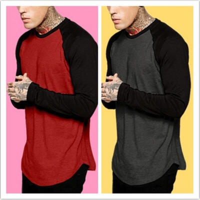 

New Autumn Men Slim O Neck Shirt Long Sleeve Muscle Tee T-Shirt Casual Tops