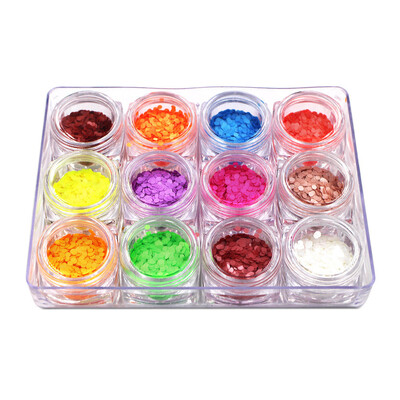 

Toponeto Nail Glitter Candy Color Sequins 3D Nail Art Decoration UV Gel Tips Manicure DIY