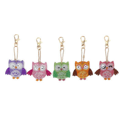 

5pcs DIY Bird Full Drill Special Shaped Diamond Painting Keychain Pendant