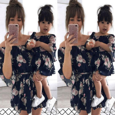 

US Family Dress Mother&Daughter Matching Girls Floral Outfits Dresses