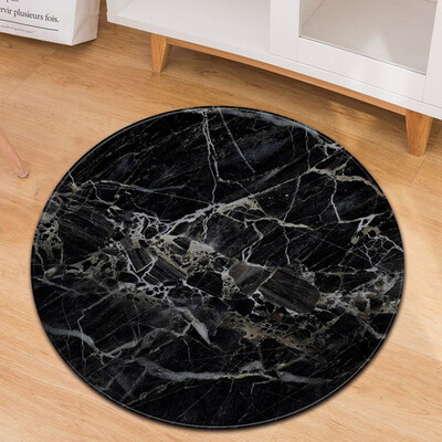 

Toponeto Fashion Marble Pattern Round Flannel Bathroom Kitchen Carpet 80cm