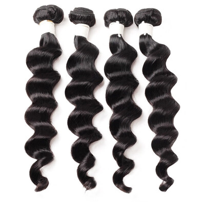 

Allove 9A Remy Hair Brazilian Human Hair Weave Loose Deep 4 Bundles