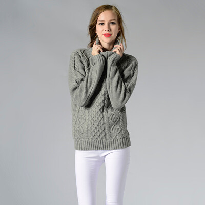 

PREISEI Autumn Winter Casual Simple Solid Warm Turtleneck Knitted Long Sleeve Thick Sweater Women Pullover Mujer