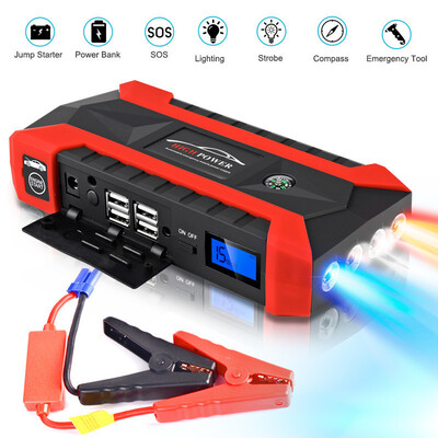 

〖Follure〗89800mAh 12V LCD 4 USB Car Jump Starter Pack Booster Charger Battery Power Bank