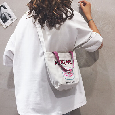 

Bag female 2019 new Japanese small fresh soft sister girl canvas bag wild Harajuku bag shoulder Messenger bag