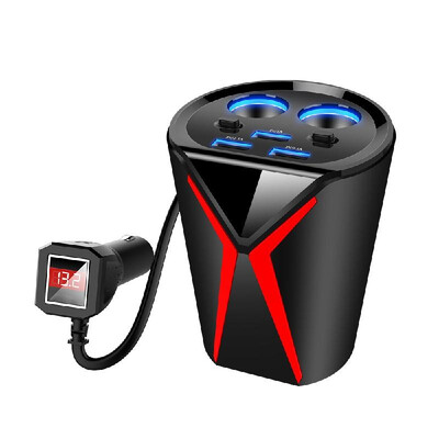 

Car Charger 3 USB Dual Cigarette Lighter Ports Car Cup-shape Charger 12V 24V Mobile Phone Charger