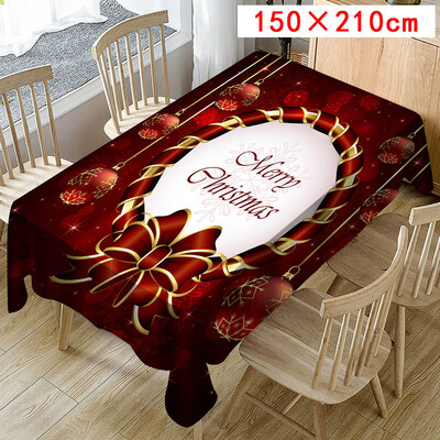 

Tailored Christmas Tablecloth Print Rectangle Table Cover Holiday Party Home Decor