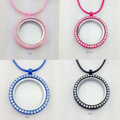

new 4 colors women Unisex Pendant Necklace Alloy & Crystal Cord Jewelry Gift