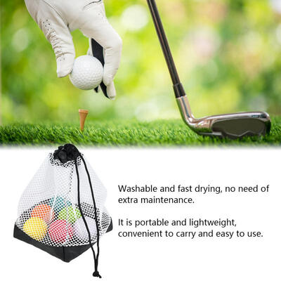 

Greensen Nylon Mesh Drawstring Pouch 36 Golf Balls Holder Storage Net Bag Golf Accessory