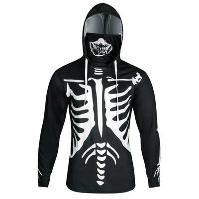 

Toponeto Mens Halloween 3D Skull Printed Party Long Sleeve Hoodie Top Sweatshirt