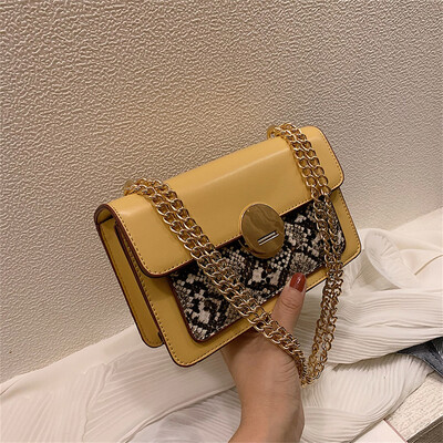 

Tailored Women Snake Grain Fashion Leather Small Square Bag Shoulder Bag