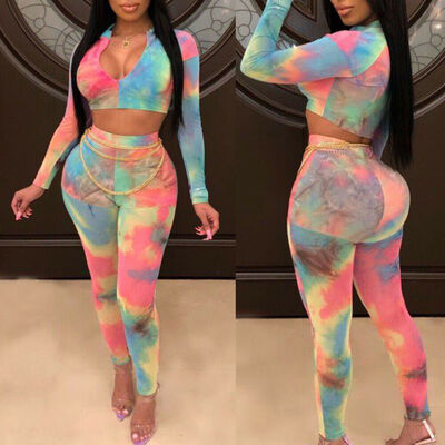 

Womens Crop Top Blouse Pants Two-piece Playsuit Bodysuit Jumpsuit Romper Set