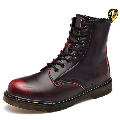 

Mens booties leather Martin boots mens England high mens shoes in the tube cowhide cotton boots mens boots