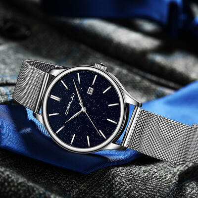 

Gobestart High Quality Starry Dial Business Fashion Without Digital Mesh Mens Watch