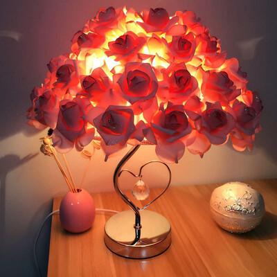 

〖Follure〗Rose Table Desk Lamp Flower Shade Light Home Commercial Decoration Pink