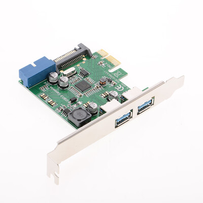 

Express Expansion Card SuperSpeed 2-Port USB 30 PCI-E PCI Express 19-pin USB30 15-pin SATA Connector Low Profile