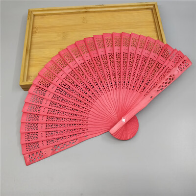 

〖Follure〗Wedding Hand Fragrant Party Carved Bamboo Folding Fan Chinese Style Wooden