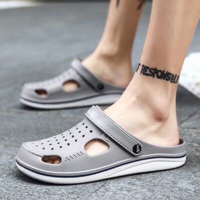 

Cave shoes men 2019 new summer wear slippers slip-proof soft bottom trend Baotou net red sandals beach shoes