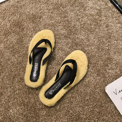 

Hair slippers for women wearing autumn Korean version of ulzzang open-toed flip-flop sandals for holiday