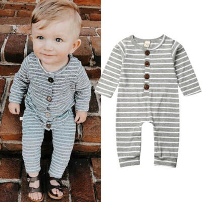 

US Newborn Baby Boy Girl Stripe Romper Bodysuit Jumpsuit Playsuit Outfit Clothes