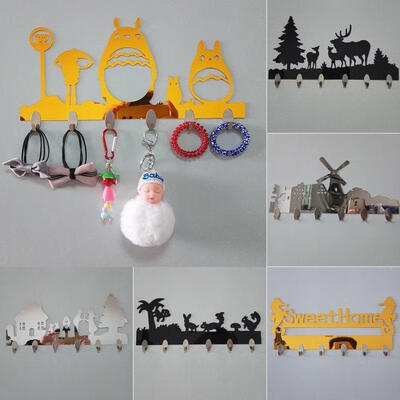 

Acrylic Key Hanger Holder Storage Wall Hook Rack Organizer Mount Home Decor DIY