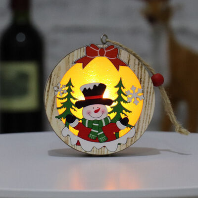 

Home Decorations Christmas Tree Decoration Pendant Gift Round Deer Wooden Star Frame Pendant Holiday Decoration Lighting