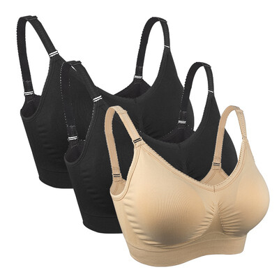

iLoveSIA Nursing Bra Breathable Anti-Hit Hammer Full Cup No Trace Breastfeeding Bra-3P-70705639