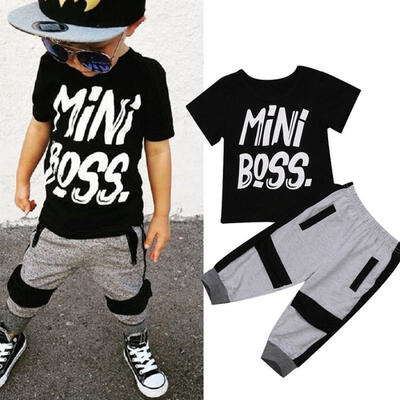 

Casual Toddler Kids Baby Boy T-shirt Tops Pants 2Pcs Outfits Set Clothes 1-6T
