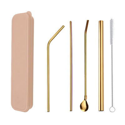 

Toponeto Long Stainless Steel Metal Drinking Straws With Cleaning Brushes Set Recycle