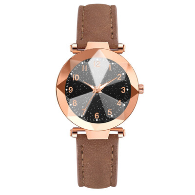 

Luxury Starry Sky Watch Women Clock Ladies Leather Strap Wristwatches Fashion Quartz Watches Bayan Kol Saati Montre Femme 2019