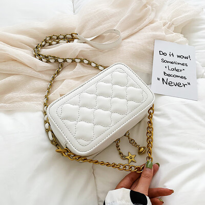 

Ins summer girl rhombog chain bag 2019 new small square bag fashion one shoulder slanted girl bag