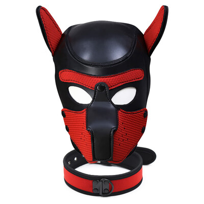 

New Fashion Dog HeadMask Christmas Role Play Puppy Cosplay Full Head with Ears Nightclub Performances Party 10 Color
