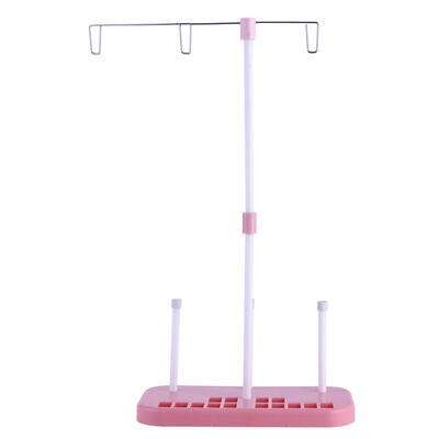 

Pink Sewing Thread Stand Adjustable 3 Thread Spools Plastic Holder