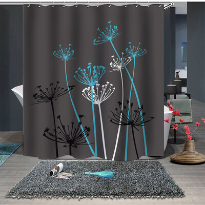 

Gobestart Popular Waterproof Shower Curtain With 12 Hooks Printed Bathroom 180x180cm