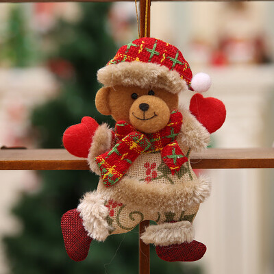 

Toponeto 2 PC Christmas Ornaments Gift Santa Claus Snowman Reindeer Toy Doll Hang