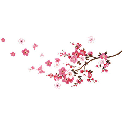 

Cherry Blossom Wall Poster Waterproof Background Sticker for Bedroom Cafe