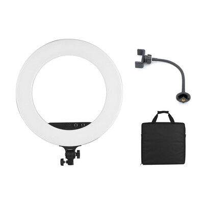 

Andoer 18inch LED Video Ring Light Fill-in Lamp Studio Photography Lighting 80W Dimmable 3200K-5800K Bi-color with Phone Holder Ca