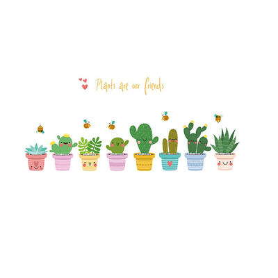 

Succulent Potted Plants Removable Wall Sticker DIY Self-Adhesive Decals