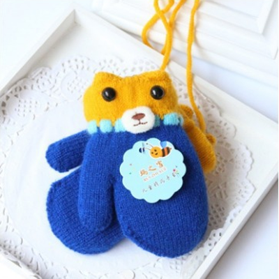 

Winter Warm Toddlers Baby Boy Girls Kids Thick Fur Gloves Neck String Mittens