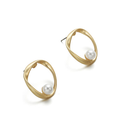 

Vintage Gold Drop Earrings For Women 2019 Geometric Drop Earring Big DIY Wedding Irregular Freshwater Pearl Fashion Jewelry