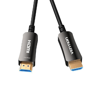 

VENTION Optical Fiber HD Cable 20 4K High Definition Fast Transmission for PC STB TV Projector 15m492ft Black