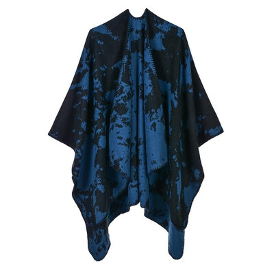 

Fashion Women Winter Tie-Dyed Print Poncho Scarf Thick Warm Shawl Pashmina Vintage Casual Cloak Outerwear