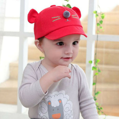 

Cute Baby Kids Infant Boy Girl Solid Cotton Beret Cap Baseball Little Cat Hat