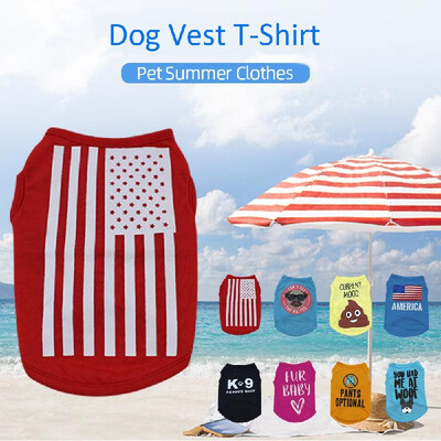 

Dog Shirt Dog T-Shirts Dog Summer Clothes Printed Pet Vest Clothing Party Apparels Pet Summer Clothes for Small Puppy Dogs Cats Su