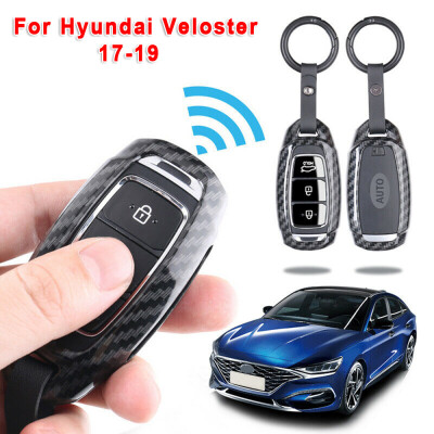 

For Hyundai Veloster 17-19 Car Alloy Carbon Fiber Car Smart Key Fob Chain Cases